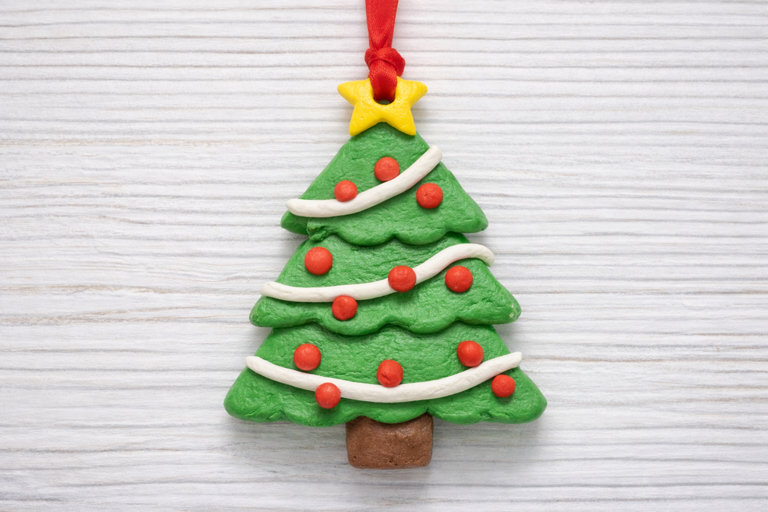 Air dry clay Christmas tree ornament