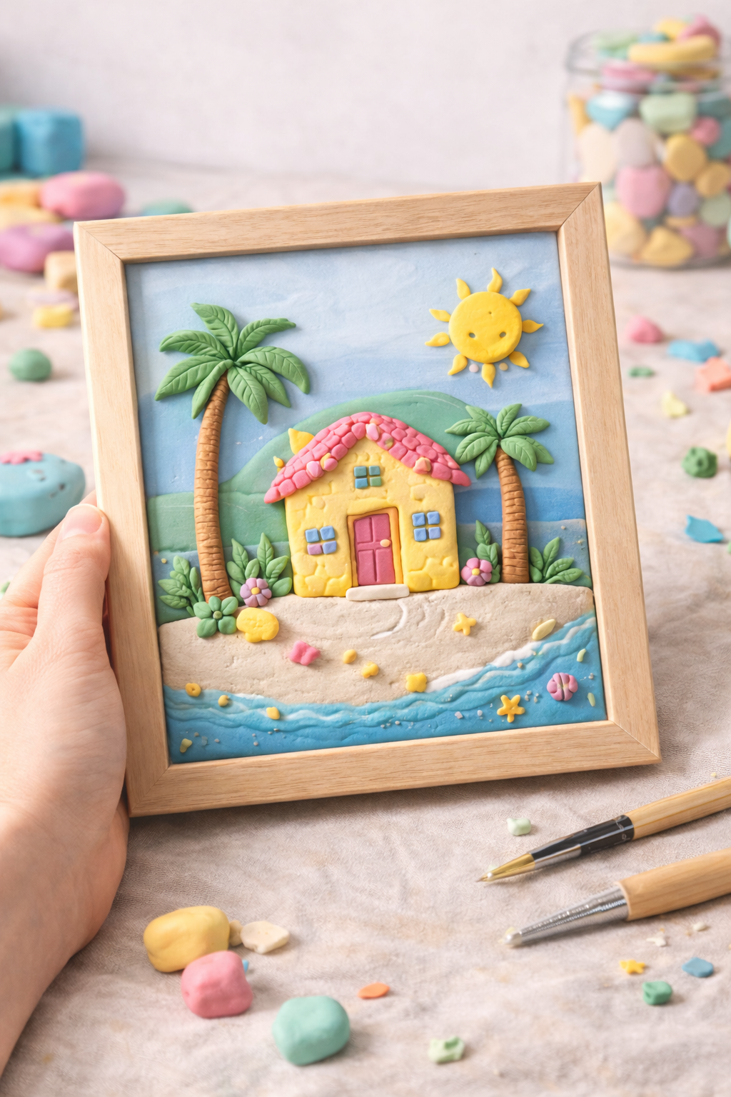Clay landscape frame