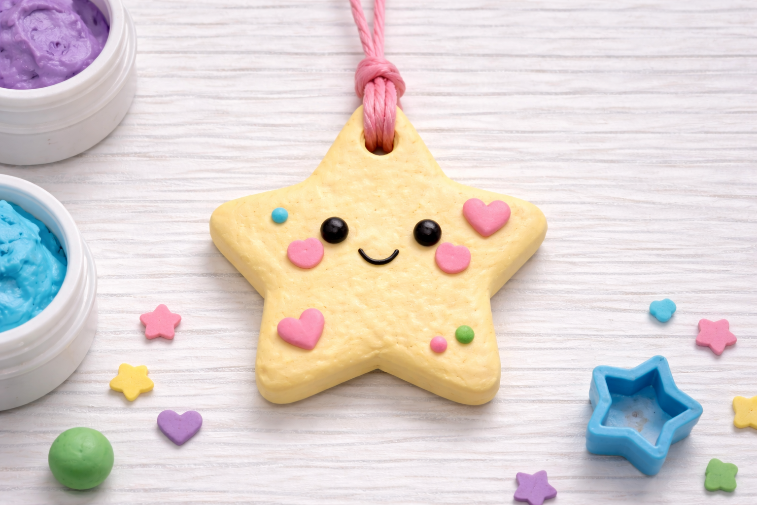 Air dry clay hanging star